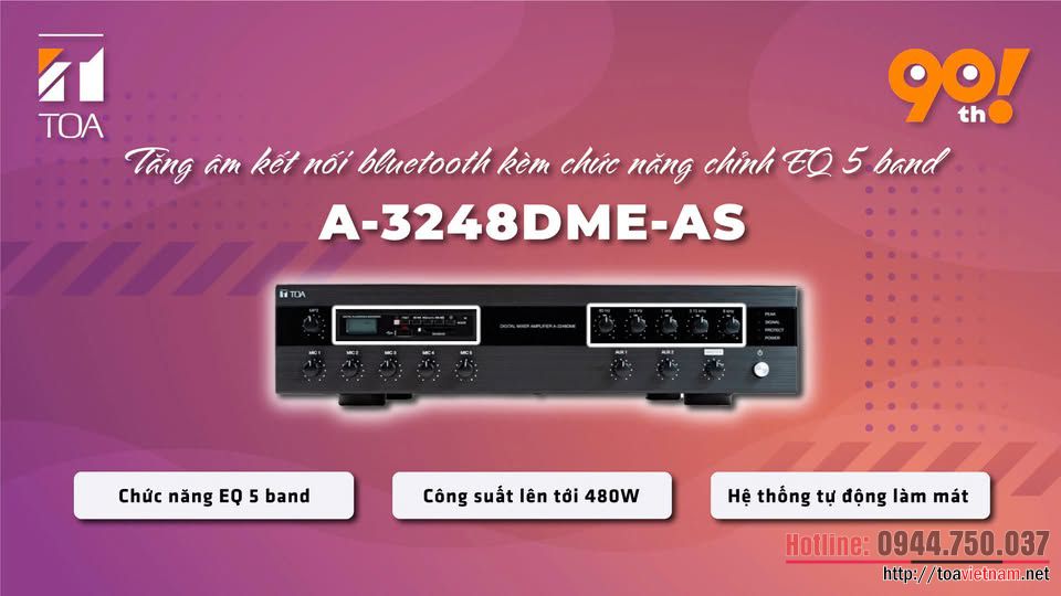 A-3248DME-AS – Tăng âm kết nối bluetooth kèm chức năng chỉnh EQ 5 BAND