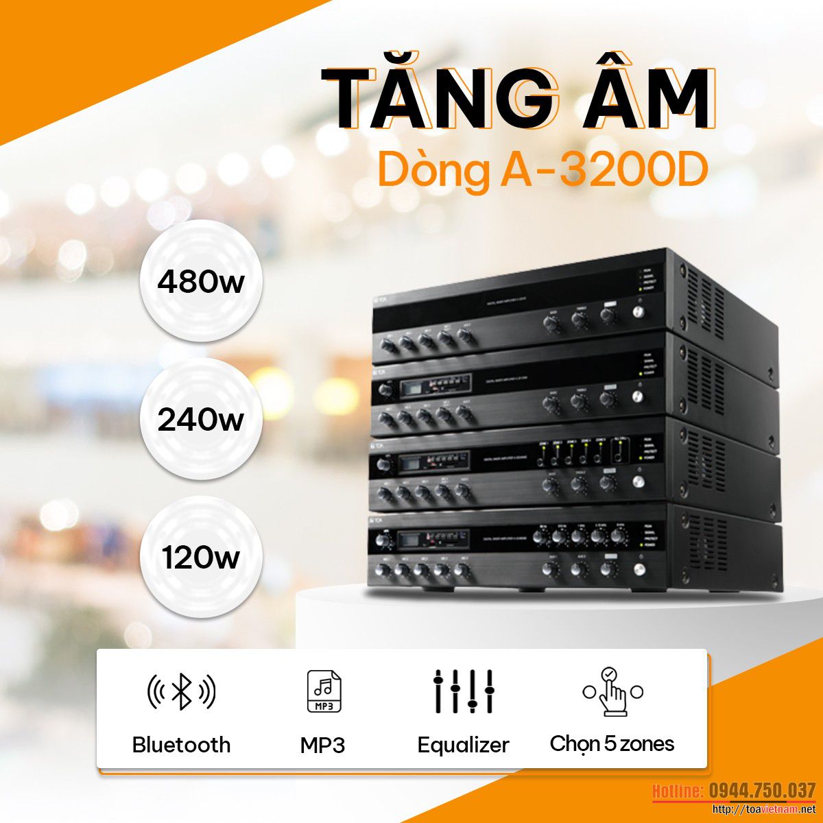 Giải pháp âm thanh phát nhạc nền cho SHOWROOM - A3200 Series