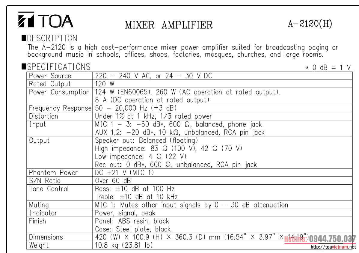 Spec A-2120H