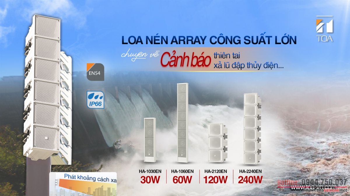 loa nén array TOA dòng HA giải pháp cảnh báo thiên tai & xả lũ công suất lớn loa nén array TOA dòng HA giải pháp cảnh báo thiên tai & xả lũ công suất lớn