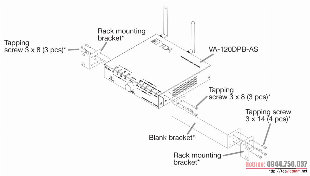 Lắp VA-120DPB-AS lên tủ Rack Lắp VA-120DPB-AS lên tủ Rack