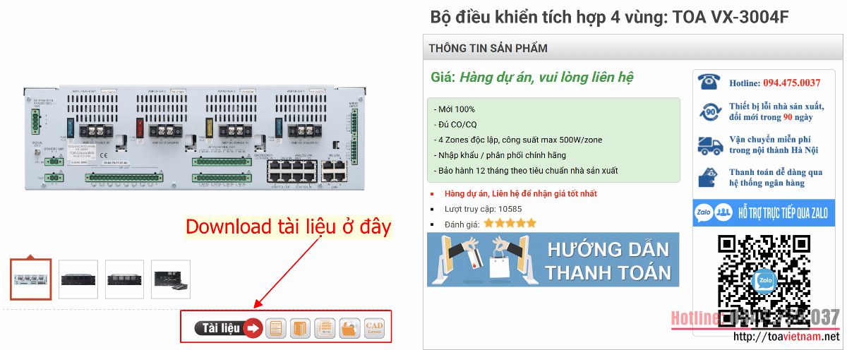 Download tài liệu VX-3004F, VX-3008F, VX-3016F