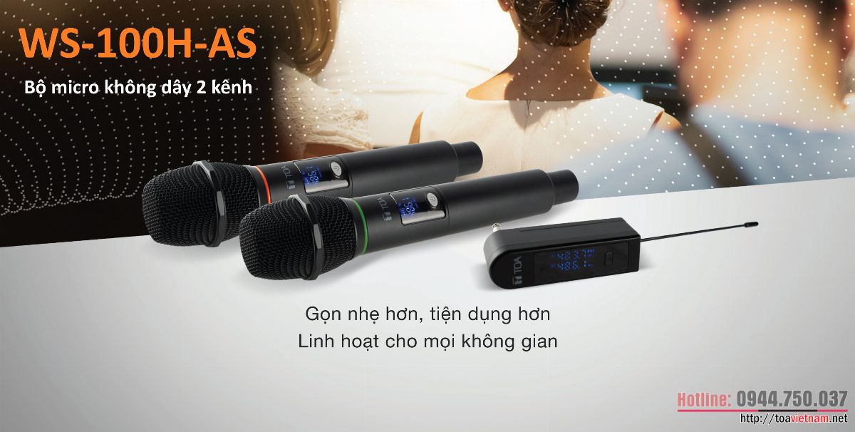 Bộ micro không dây 2 kênh WS-100H-AS Bộ micro không dây 2 kênh WS-100H-AS
