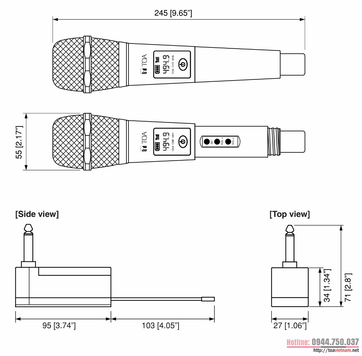 Kích thước WS-100H-AS Kích thước WS-100H-AS