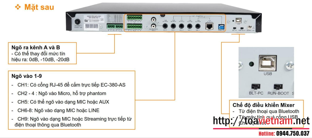 MX-9200-AS: Mixer mới với điều khiển APP điện thoại