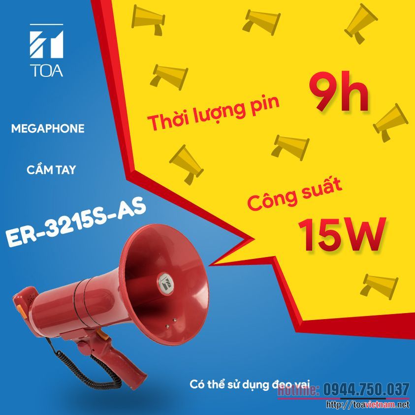 ER-3215S-AS là loại megaphone cầm tay công suất phát 15W.jpg